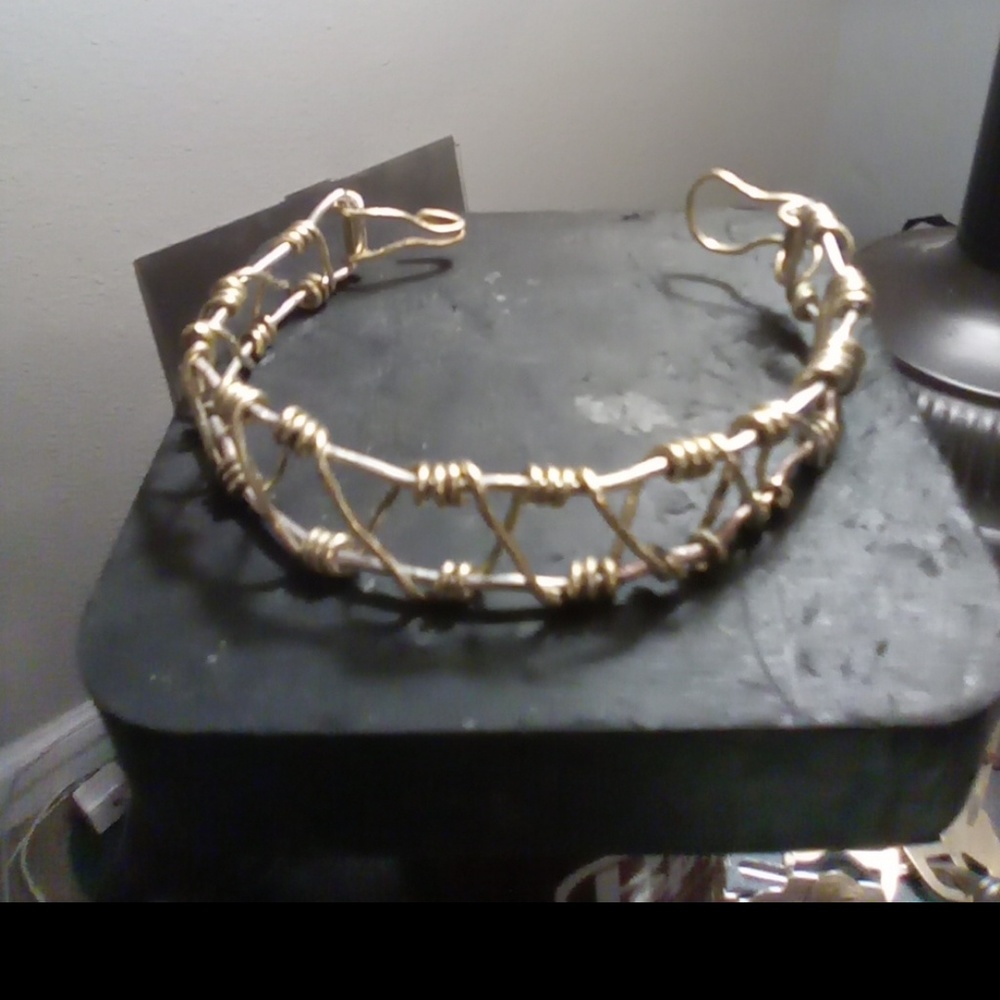 Handmade silver and brass  bracelet